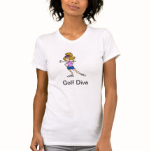 Golf Diva TShirt with Cartoon Woman Golfer
