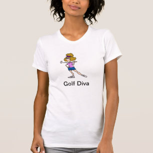 Golf Diva TShirt with Cartoon Woman Golfer