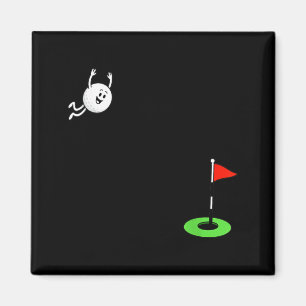 Golf Dive Funny Cartoon Golfer Golf Ball Humor Magnet