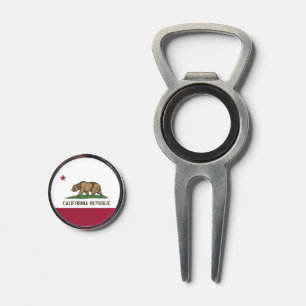 Golf Divot Tool with Flag of California, USA
