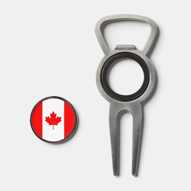Golf Divot Tool with Flag of Canada (Front (Open))