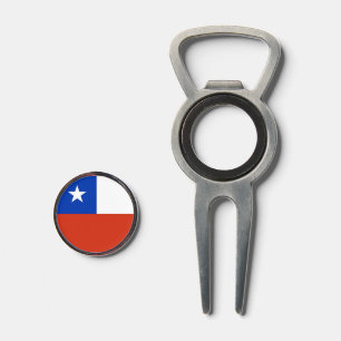 Golf Divot Tool with Flag of Chile