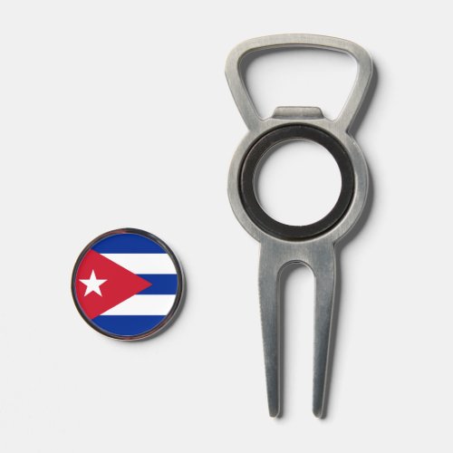 Golf Divot Tool with Flag of Cuba