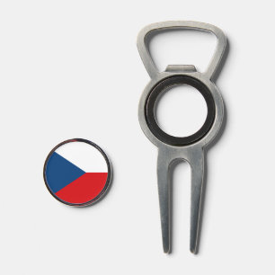 Golf Divot Tool with Flag of Czechia