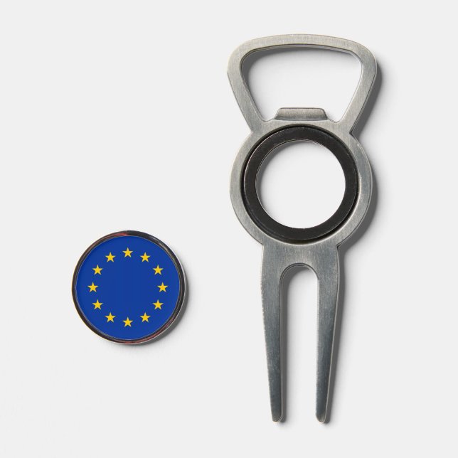 Golf Divot Tool with Flag of European Union (Front (Open))