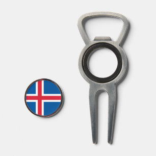 Golf Divot Tool with Flag of Iceland