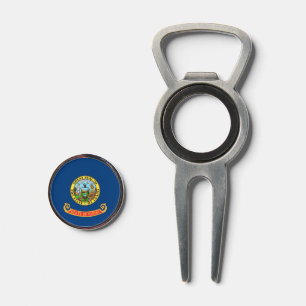 Golf Divot Tool with Flag of Idaho, USA