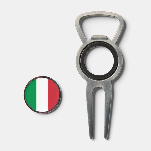 Golf Divot Tool with Flag of Italy (Front (Open))