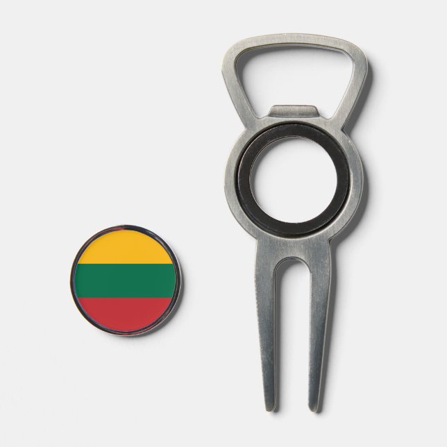 Golf Divot Tool with Flag of Lithuania (Front (Open))