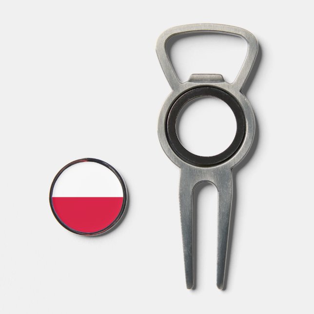 Golf Divot Tool with Flag of Poland (Front (Open))