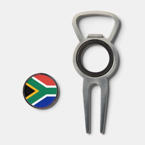 Golf Divot Tool with Flag of South Africa