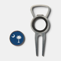 Golf Divot Tool with Flag of South Carolina, USA