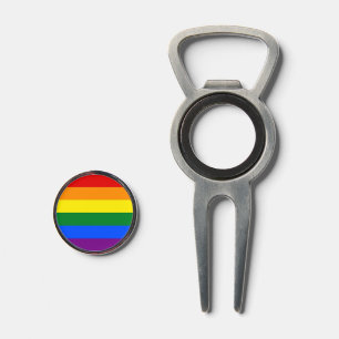 Golf Divot Tool with Pride Flag of LGBT