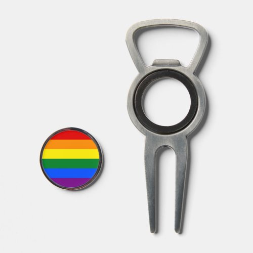 Golf Divot Tool with Pride Flag of LGBT