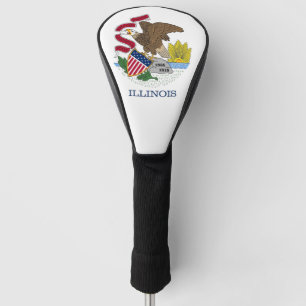 Golf Driver Cover with Flag of Illinois, USA