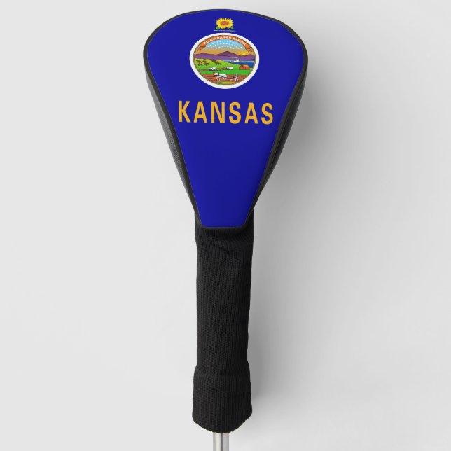 Golf Driver Cover with Flag of Kansas, USA (Front)