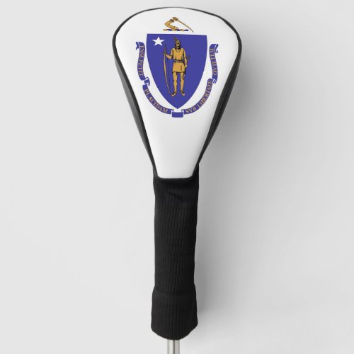 Golf Driver Cover with Flag of Massachusetts USA