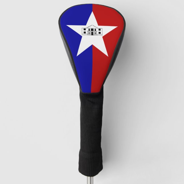 Golf Driver Cover with Flag of San Antonio, USA (Front)