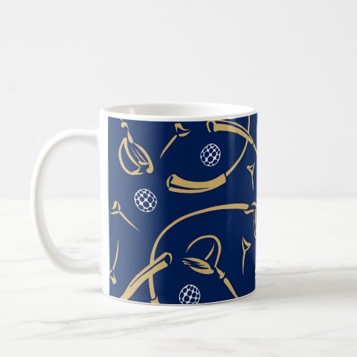 Golf Driving  Pitching  Navy Blue  Gold Coffee Mug