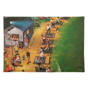 Golf Driving Range by John Falter Cloth Placemat