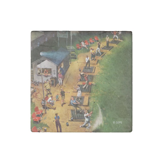 Golf Driving Range by John Falter Stone Magnet (Front)