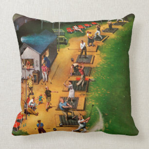 Golf Driving Range by John Falter Throw Pillow