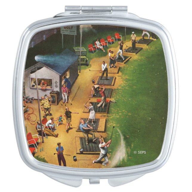 Golf Driving Range by John Falter Vanity Mirror (Front)