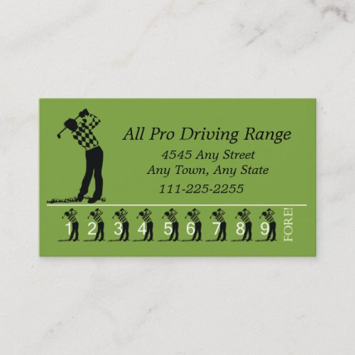 Golf Driving Range _ Customer Loyalty Punch Card