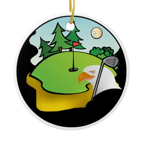 Golf Eagle Ceramic Ornament