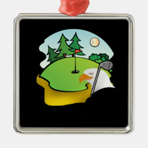 Golf Eagle Metal Ornament