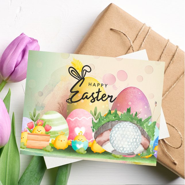 Golf Easter card for golfer watercolor (Creator Uploaded)