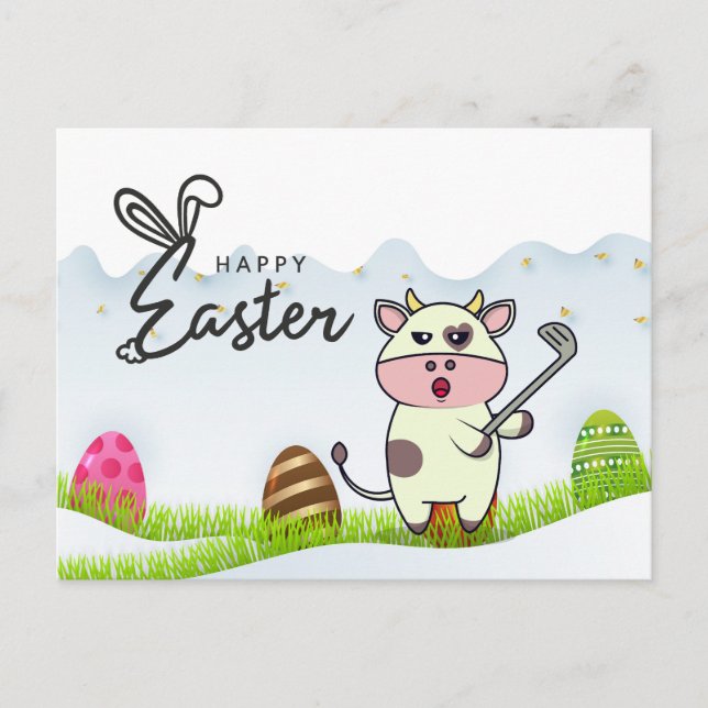 Golf Easter design for golfer    Holiday Postcard (Front)