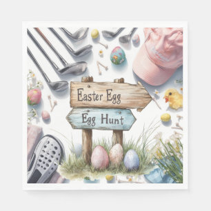 Golf Easter eggs balls and flower and equipment Napkins