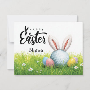 Golf Easter Holiday for golfer on green grass Card