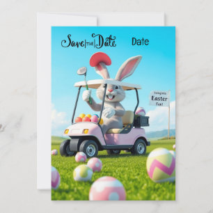 Golf Easter Save the Date Invitation – Bunny 