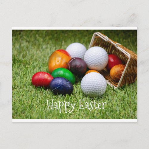 Golf Easter to golfer with eggs  Golf ball Card