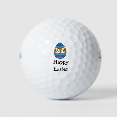 Golf Easter with  Colorful eggs Happy Easter  Golf Golf Balls