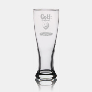 Golf Easy Peasy Unique Golfer Gift Etched Pilsner Glass