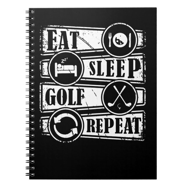 Golf Eat Sleep Golf Repeat 651 golfer Notebook (Front)