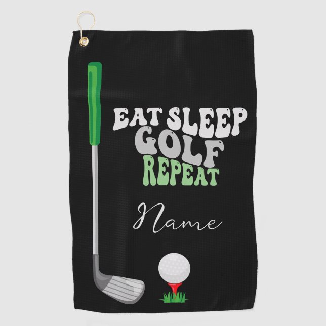 Golf Eat Sleep Golf Repeat for golfer  Towel (Front)