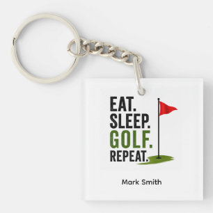 Golf Eat Sleep Golf Repeat Keychain
