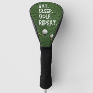 Golf Eat Sleep Golf Repeat with putter and ball   Head Cover