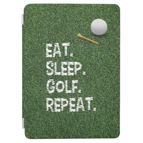 Golf Eat Sleep Golf Repeat with putter and ball    iPad Air Cover