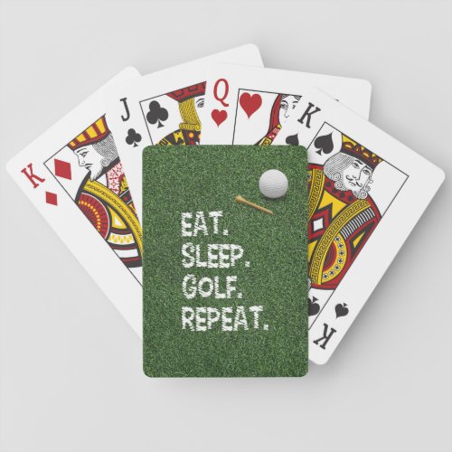 Golf Eat Sleep Golf Repeat with putter and ball    Playing Cards