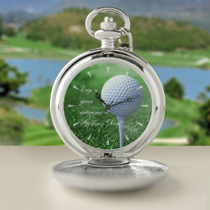 Golf Elegant Golfer Retirement Keepsake Message Pocket Watch