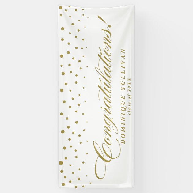 Golf Elegant Script Congratulations Confetti Dots Banner