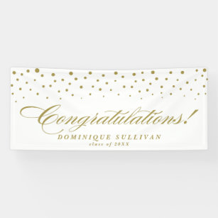 Golf Elegant Script Congratulations Confetti Dots Banner