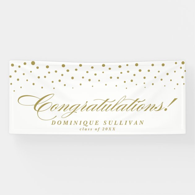 Golf Elegant Script Congratulations Confetti Dots Banner
