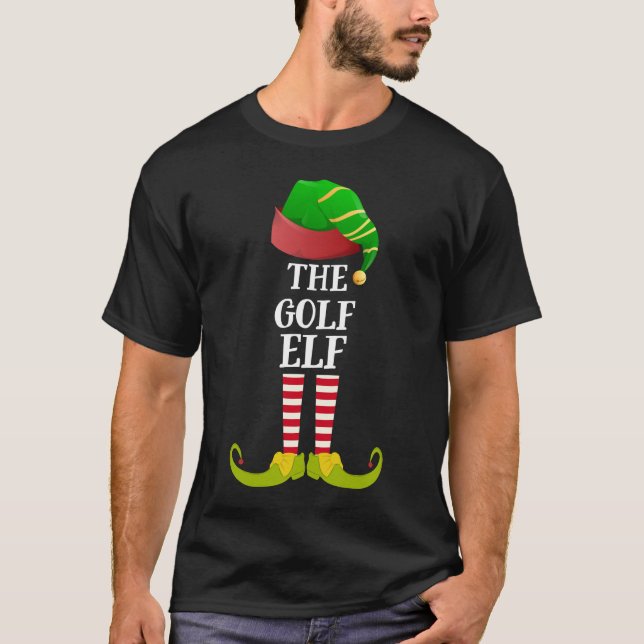 Golf Elf - Funny Matching Family Christmas Pajamas T-Shirt (Front)