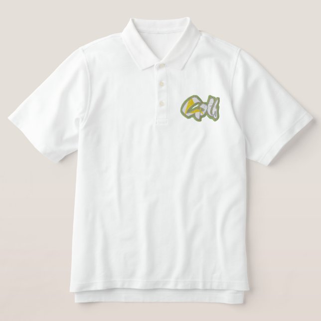 Golf Embroidered Polo Shirt (Design Front)